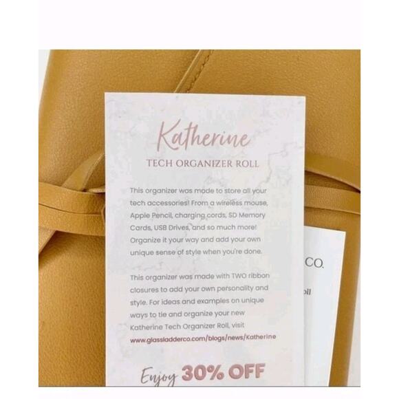 Glass Ladder Co. NEW Katherine Tech Organizer Roll Honey Vegan Materials 3511 - Picture 11 of 14